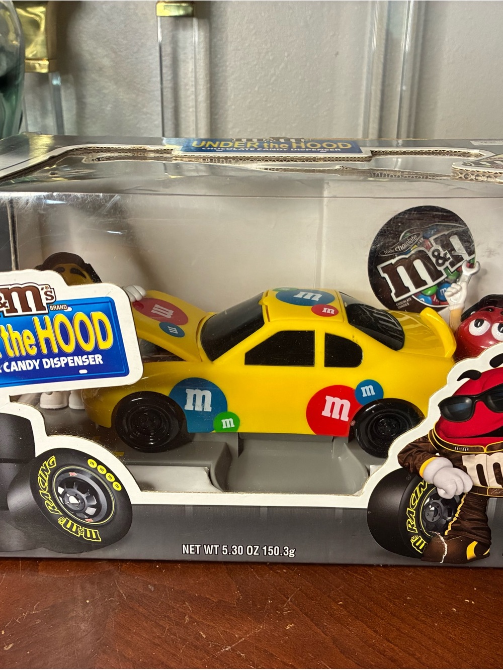 Vintage M&M's Under The Hood Yellow Car Candy Dispenser - Limited Edition